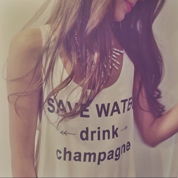 E. Leigh’s Tops - E. Leigh’s Save Water, Drink Champagne Tank Top